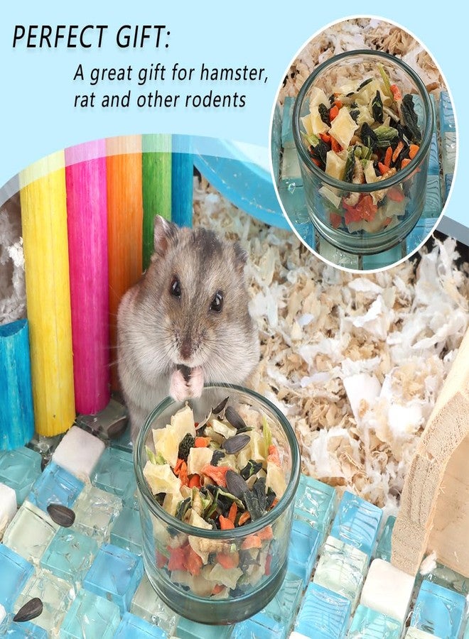 DQITJ 2 Pcs Hamster Food and Water Bowl Glass Anti-Turning Transparent Dish for Hamster and Other Small Pet - Image 3